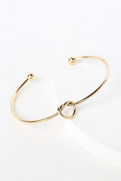 Lulus Let's Tie The Knot Gold Bracelet