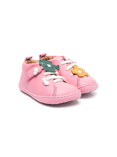 Camper Kids' Peu Cami Flower-appliqué Sneakers In Pink
