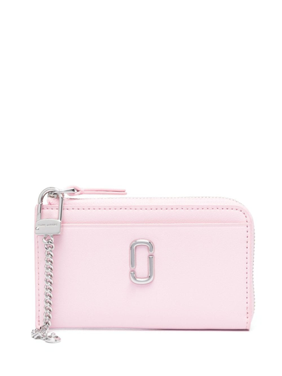 Marc Jacobs The J Marc Zipped Leather Wallet In Pink