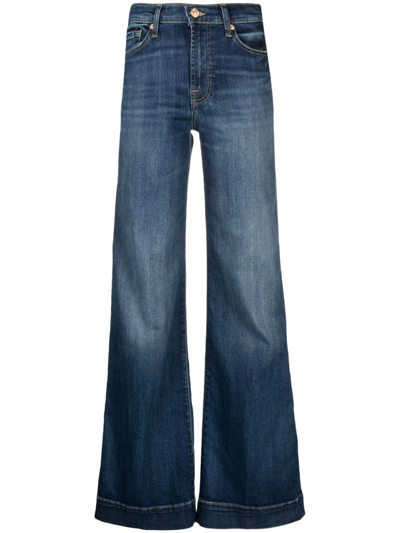 7 For All Mankind Mid-rise Straight-leg Jeans In Blue