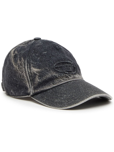 Diesel C-spalm Cotton Cap In Black