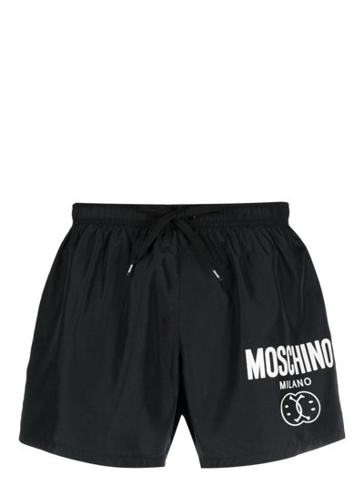 Moschino Logo-print Swim Shorts In Black