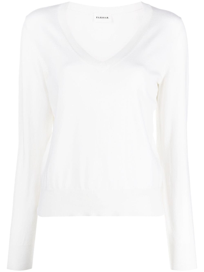 P.a.r.o.s.h V-neck Knitted Top In White