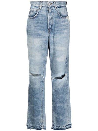 COTTON CITIZEN KATE STRAIGHT-LEG RIPPED JEANS