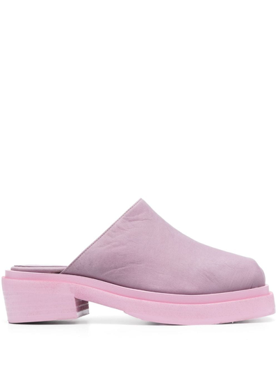 Eckhaus Latta Zoe 55mm Leather Mules In Pink