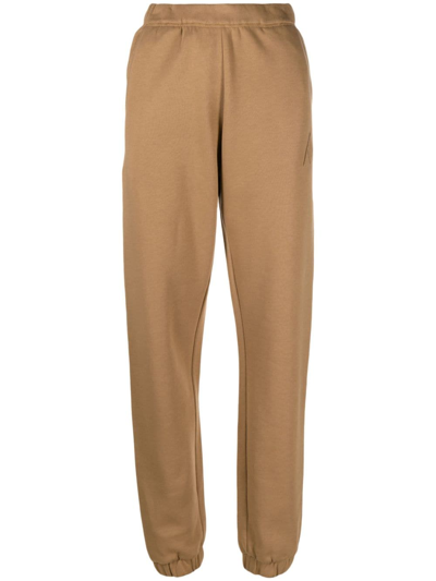 Attico Cotton Joggers With Elastic Waist And Cuffs In Brown