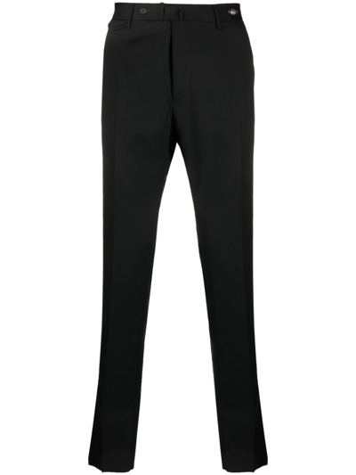 Tagliatore Pressed-crease Wool Tailored Trousers In Black