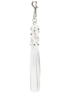 Versace Women's Leather Tassel Charm In Optical White