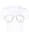 Area Ssense Exclusive White Crystal Bustier T-shirt In White