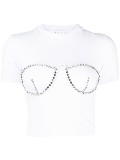 AREA CRYSTAL-EMBELLISHED CROPPED T-SHIRT