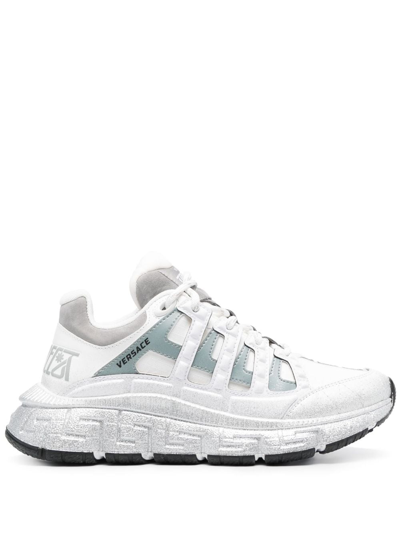 Versace Sneakers White In White Silver