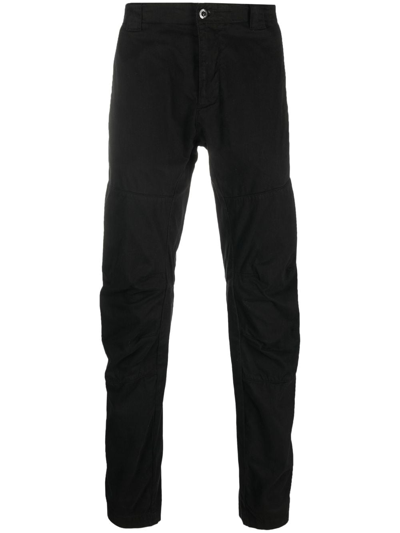 C.p. Company Logo-patch Tapered-leg Trousers In Black