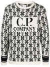 C.p. Company Intarsia-knit Logo Virgin-wool Sweater In White