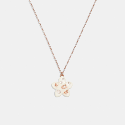 Coach Outlet Wildflower Resin Pendant Necklace In Multi