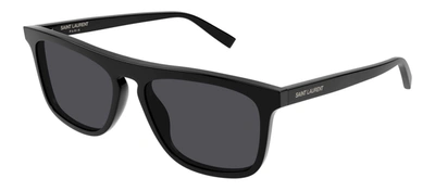Saint Laurent Sl 586 001 Flattop Sunglasses In Grey