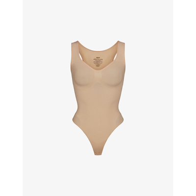 Skims Womens Clay Sculpt Ruched Stretch-woven Body