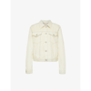 Palm Angels Bull Loose Denim Jacket In White Brown