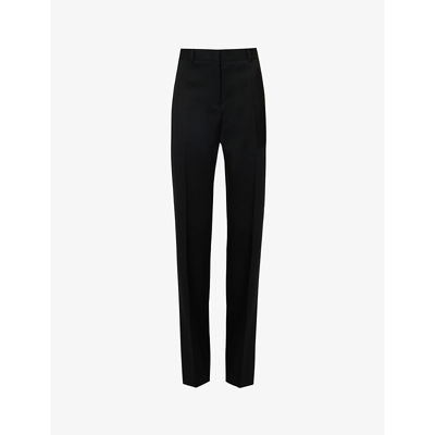 Jil Sander Womens 1 Structured-waist Pressed-crease Straight-leg High-rise Wool Trousers In Black