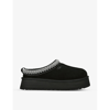 Ugg Tazz Platform Suede Braid Mules In Black