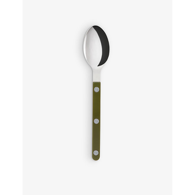 Sabre Green Fern Bistrot Stainless-steel And Acrylic Teaspoons Set Of Four