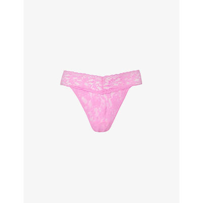 Hanky Panky Lace Primer Thong In Pink