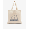 Adanola Logo-print Boxy Recycled-cotton Tote Bag In Cream/midnight