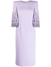 Jenny Packham Bergman Embellished Midi Dress In Purple