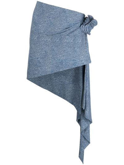 Magda Butrym Asymmetric Denim Skirt In Blue