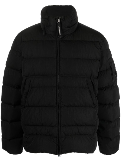 C.p. Company Lens-detail Padded Jacket In Black