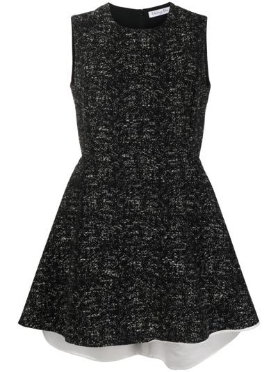 Pre-owned Dior 2010  Woven Flared Mini-dress In Black