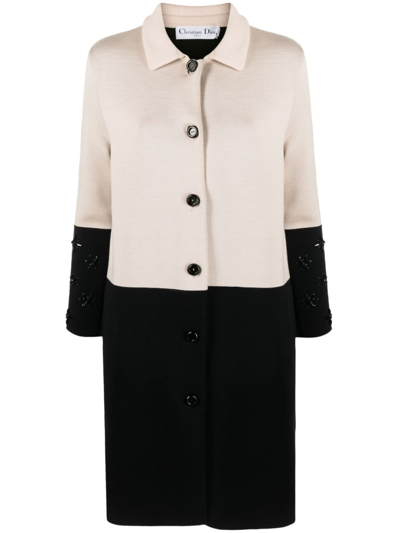 Pre-owned Dior 2010  Bicolour Knee-length Coat In Neutrals