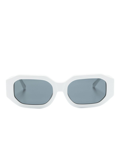 Linda Farrow X The Attico Irene Hexagonal-frame Sunglasses In White