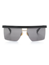 Max Mara Rectangle-frame Sunglasses In Black
