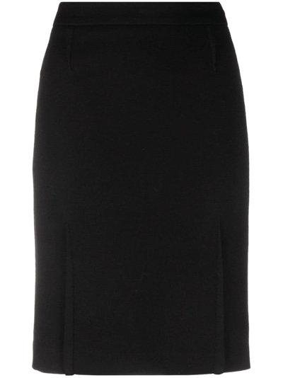 Pre-owned Dior 1990-2000  High-waist Fitted Skirt In Black