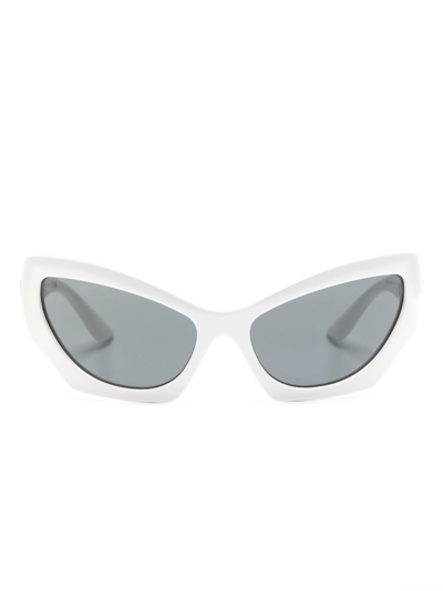 Versace White Oversized Cat-eye Sunglasses