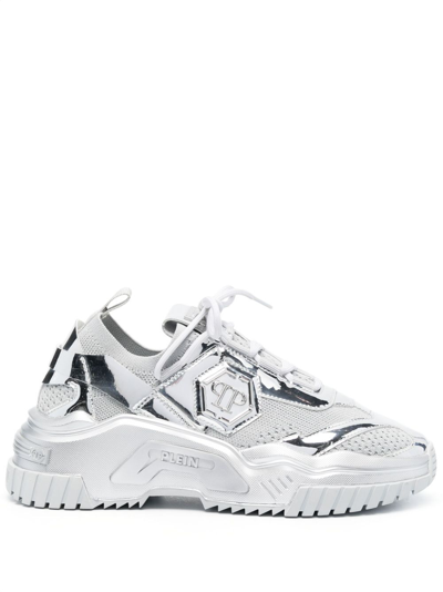Philipp Plein Runner Predator Low-top Sneakers In Silver