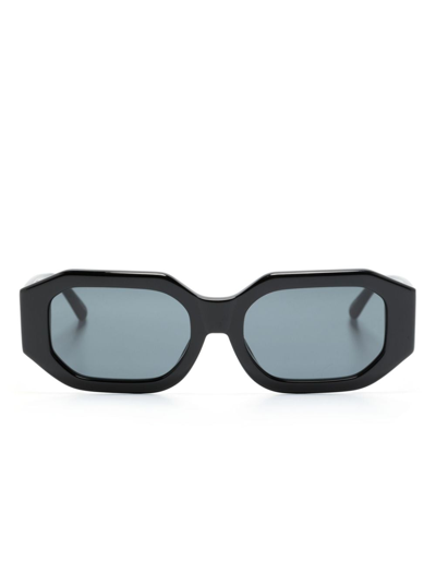 Linda Farrow X The Attico Irene Hexagonal-frame Sunglasses In Black