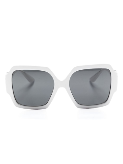 Versace Medusa-plaque Square-frame Sunglasses In White