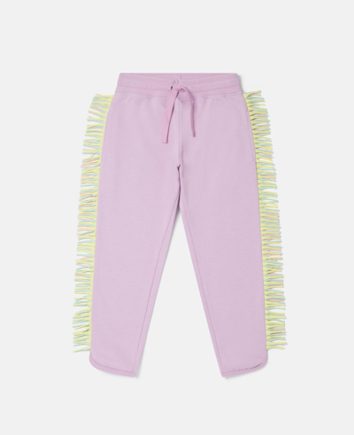 Stella Mccartney Kids Girls Lilac Purple Cotton Fringe Joggers