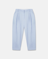 Stella Mccartney Cropped Pleated Trousers In Baby Blue