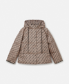 Stella Mccartney S-wave Hooded Puffer Jacket In Raffia