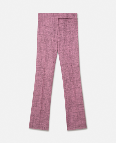 Stella Mccartney Wool Mouline Slim Fit Tailored Trousers In Pink