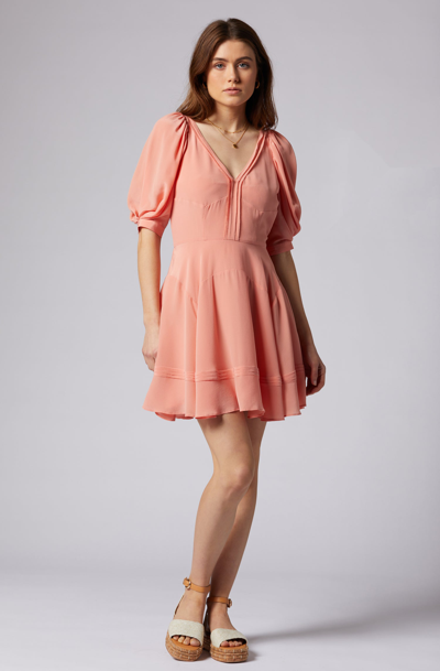 Joie Rianne Mini Silk Dress In Pink