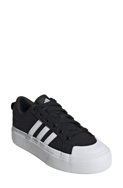 Adidas Originals Superstar Bonega Platform Sneaker In Black/ White/ Gold Metallic