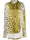 Attico Eliza Leopard-print Button Down Shirt In Yellow