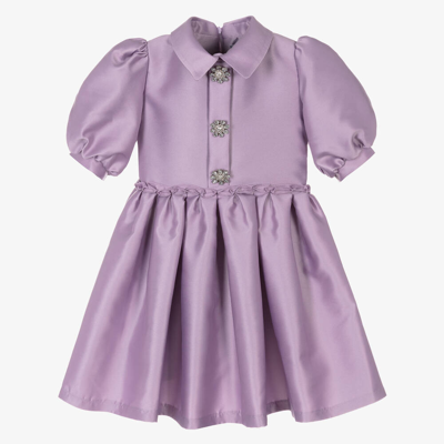 Mama Luma Kids' Girls Lilac Purple Satin Dress