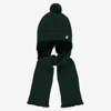 ARTESANIA GRANLEI GREEN KNITTED HAT & ATTACHED SCARF