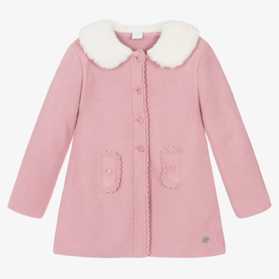 Artesania Granlei Kids' Girls Rose Pink Knitted Coat