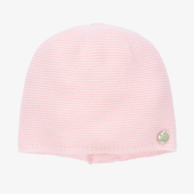 Paz Rodriguez Pink Wool Knit Baby Girls Hat