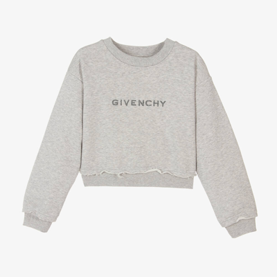 Givenchy Teen Girls Grey Cropped Sweatshirt